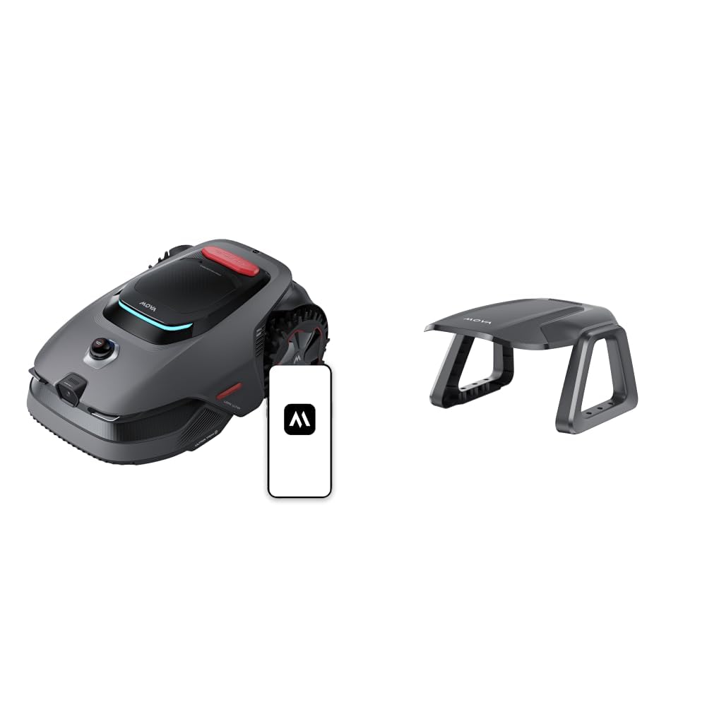 MOVA LiDAX Ultra 1600 Mähroboter mit Garage und 4G-Modul, Empf. 1600 m², ohne RTK & automatische Kartenerstellung per 3D-LiDAR mit 360° & AI Vision, 5 cm Kantenschnitt, U-Form-Wegeplanung