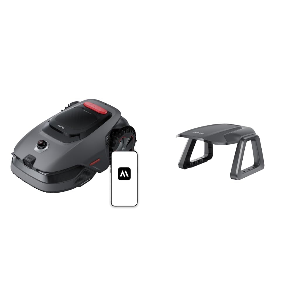 MOVA LiDAX Ultra 1600 Mähroboter mit Garage und 4G-Modul, Empf. 1600 m², ohne RTK & automatische Kartenerstellung per 3D-LiDAR mit 360° & AI Vision, 5 cm Kantenschnitt, U-Form-Wegeplanung