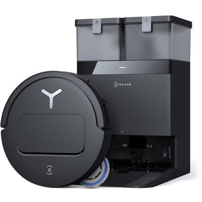 ECOVACS DEEBOT T50 Omni Saugroboter mit Wischfunktion,15.000 Pa, T30 Omni-Upgrade, Ausziehbare Seitenbürste und Mopp, ZeroTangle 2.0, Moppwäsche mit 75°C heißem Wasser, Komplett Station