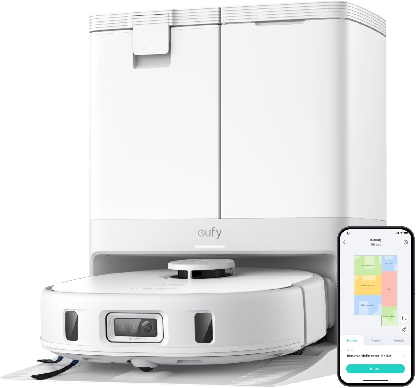 eufy Saug- und Wischroboter X10 Pro Omni, Komplett, Weiß