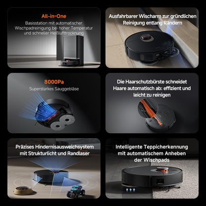 Xiaomi X20 Max Saugroboter mit Wischfunktion, 8.000 Pa, Wischpad-Arm