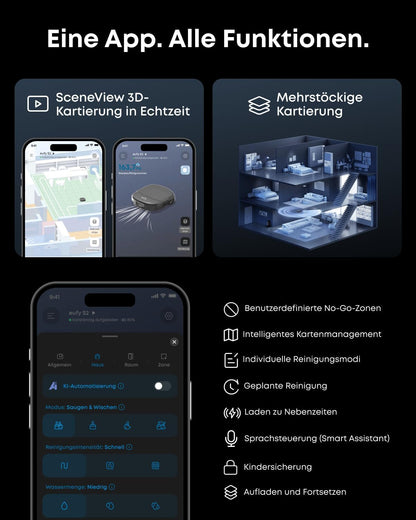 eufy Saug- und Wischroboter HydroJet S2, Komplett