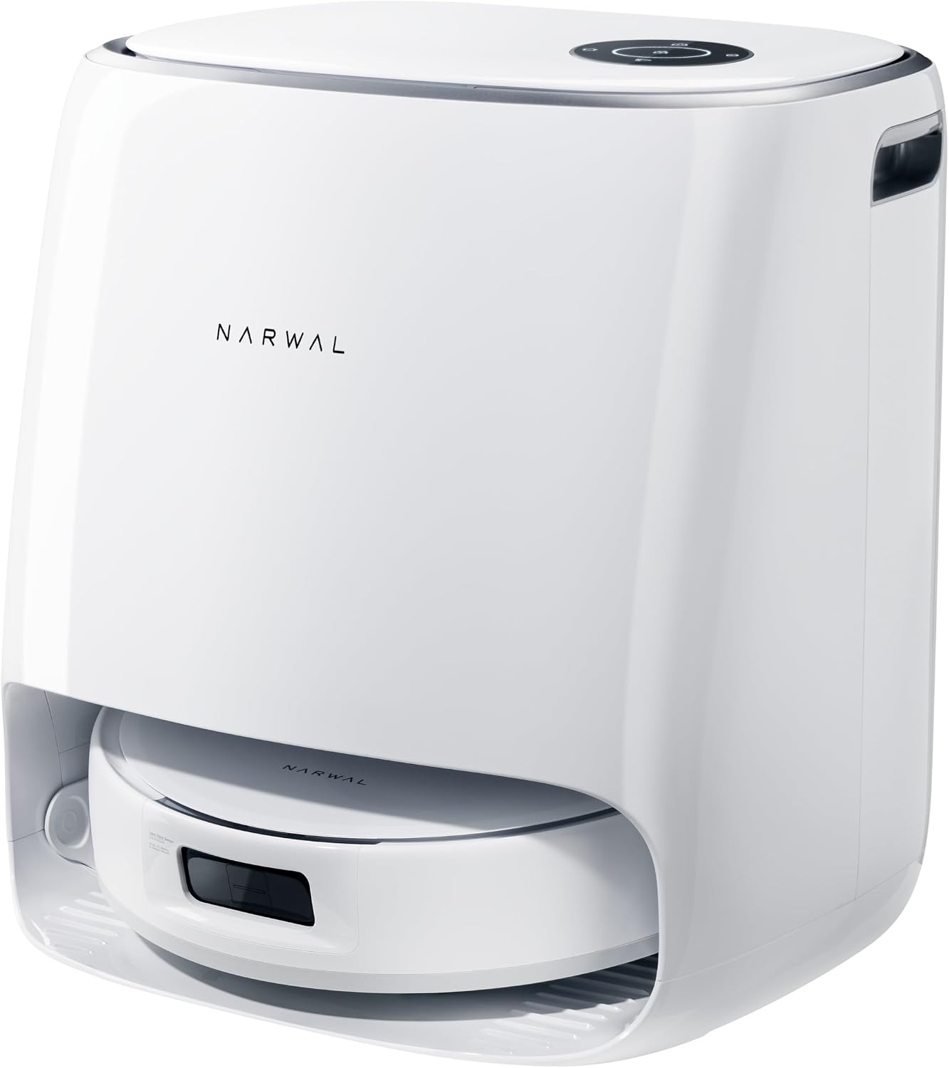 NARWAL Freo X10 Pro Saug- und Wischroboter, Anti-Tangle-System, Kantenmopp Selbstreinigung und Trocknung, 8 N Anpressdruck, 11.000 Pa, LiDAR-Navigation, 220 Minuten Laufzeit, für Tierhaare, Silber