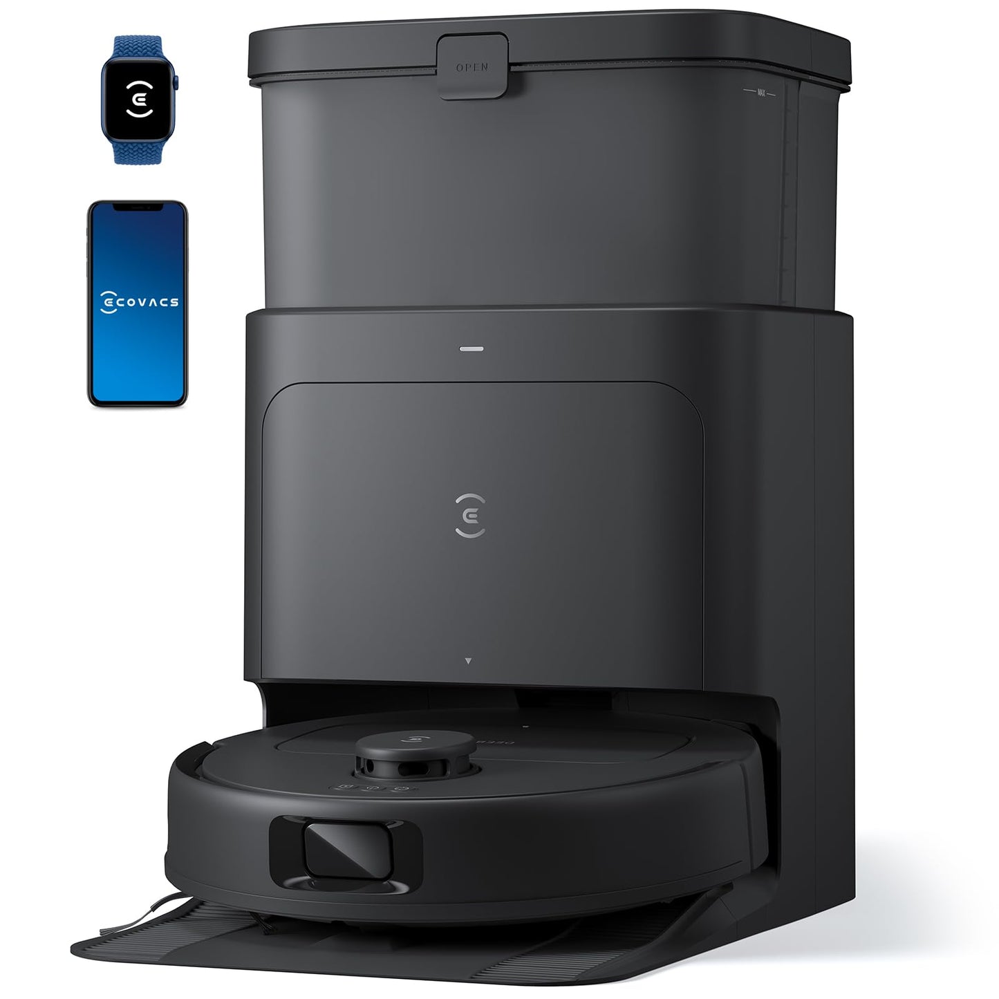 ECOVACS DEEBOT T50 PRO Omni Saugroboter und Wischmopp, 8,1 cm ultradünn, 15.000 Pa Saugkraft, ZeroTangle 2.0, TruEdge Kantenreinigung, AIVI 3D Hindernisvermeidung, Auto Mop Waschen & Trocknen