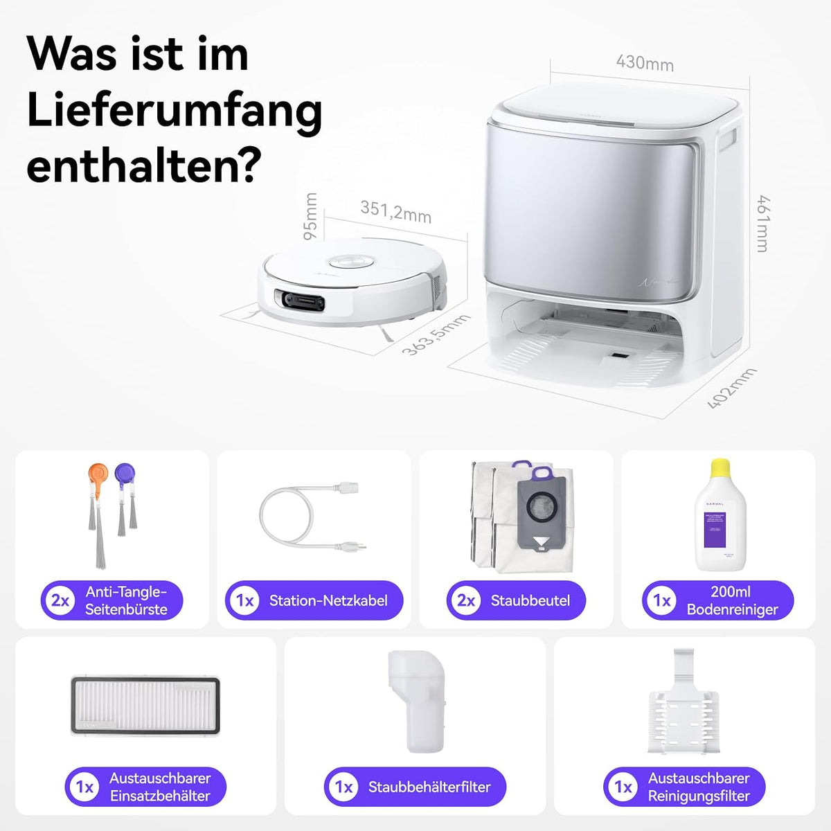 NARWAL Flow Roboterstaubsauger,Selbstreinigender Flow Wash Track-Wischmopp