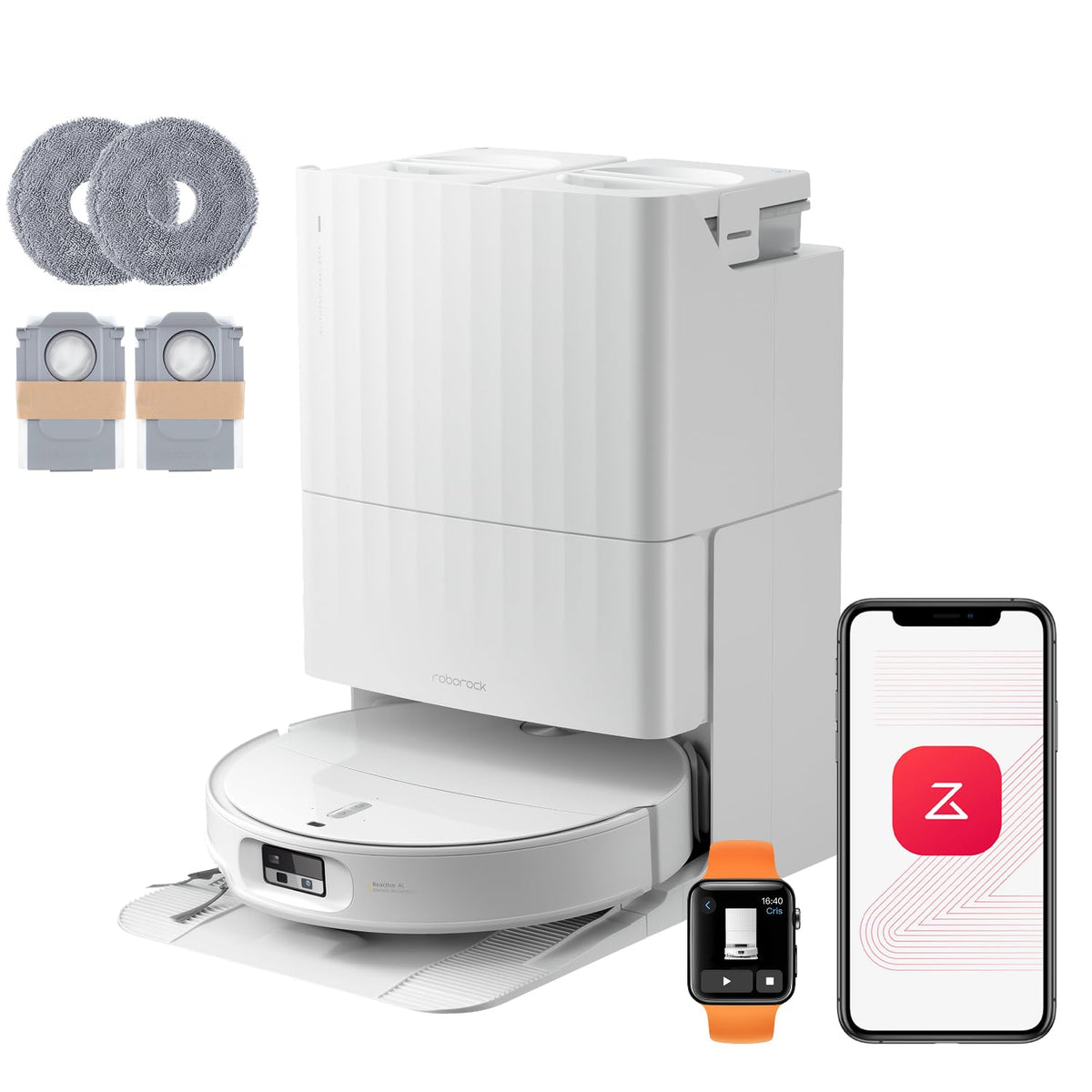 roborock Qrevo Edge 2 Set Saugroboter mit Wischfunktion&Hebarem Wischmopp