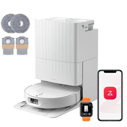 roborock Qrevo Edge S5A Saugroboter mit Wischfunktion,Dual Anti-Tangle-System,18.500Pa,FlexiArm Design Kantenreinigung, Hebarem Wischmopp,75℃ Heißwasser-Moppwäsche (Schwarz)