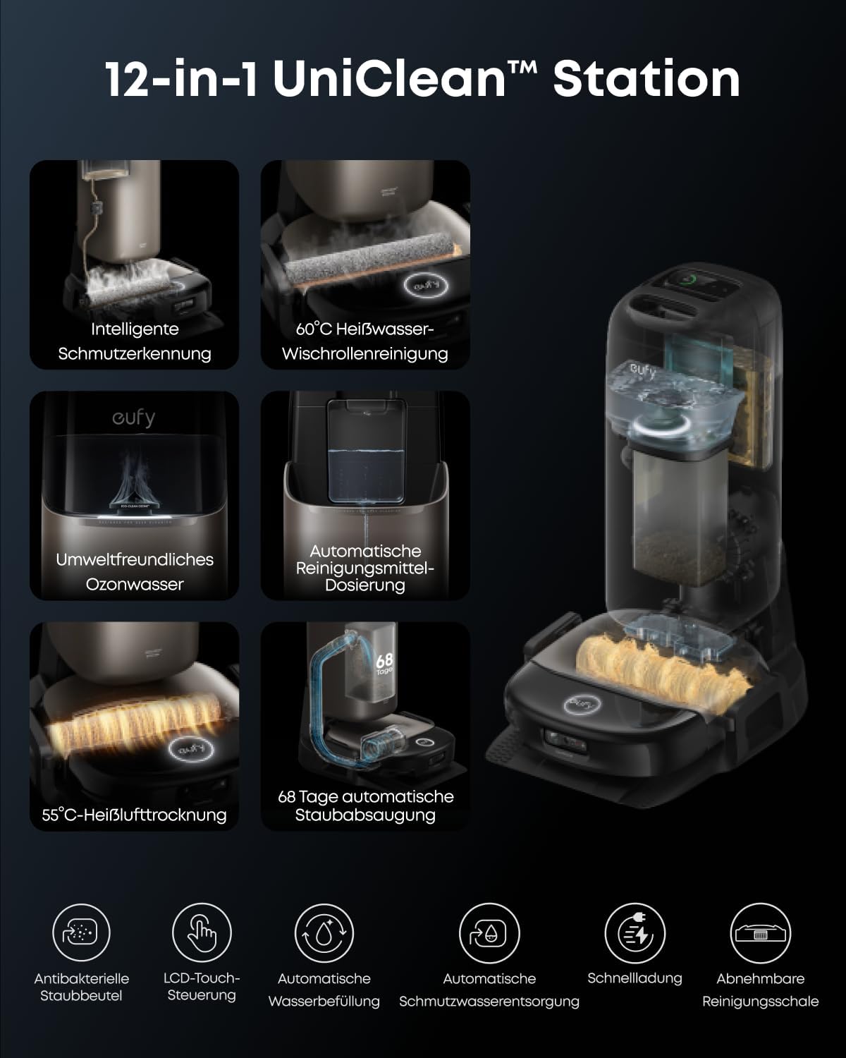 eufy Saug- und Wischroboter HydroJet S2, Komplett
