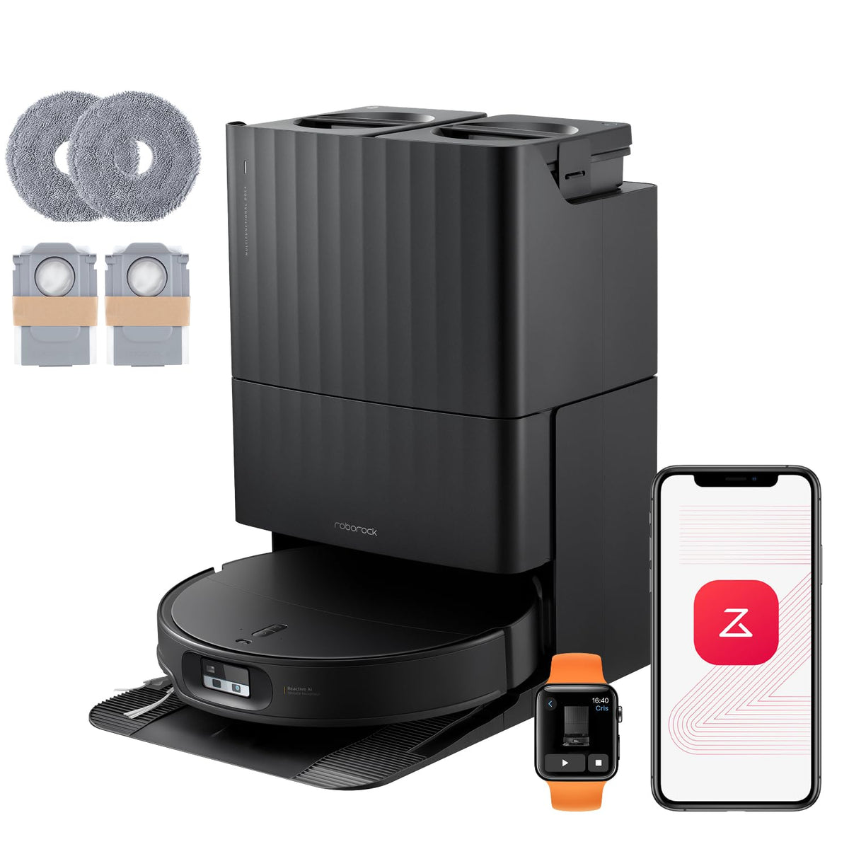 roborock Qrevo Edge 2 Set Saugroboter mit Wischfunktion&Hebarem Wischmopp