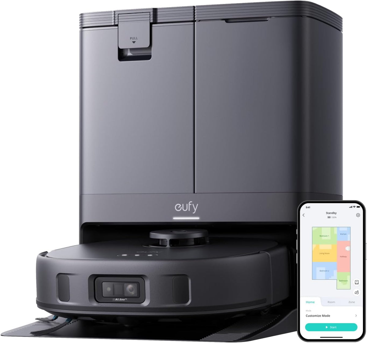 eufy Saug- und Wischroboter X10 Pro Omni, Komplett, Schwarz
