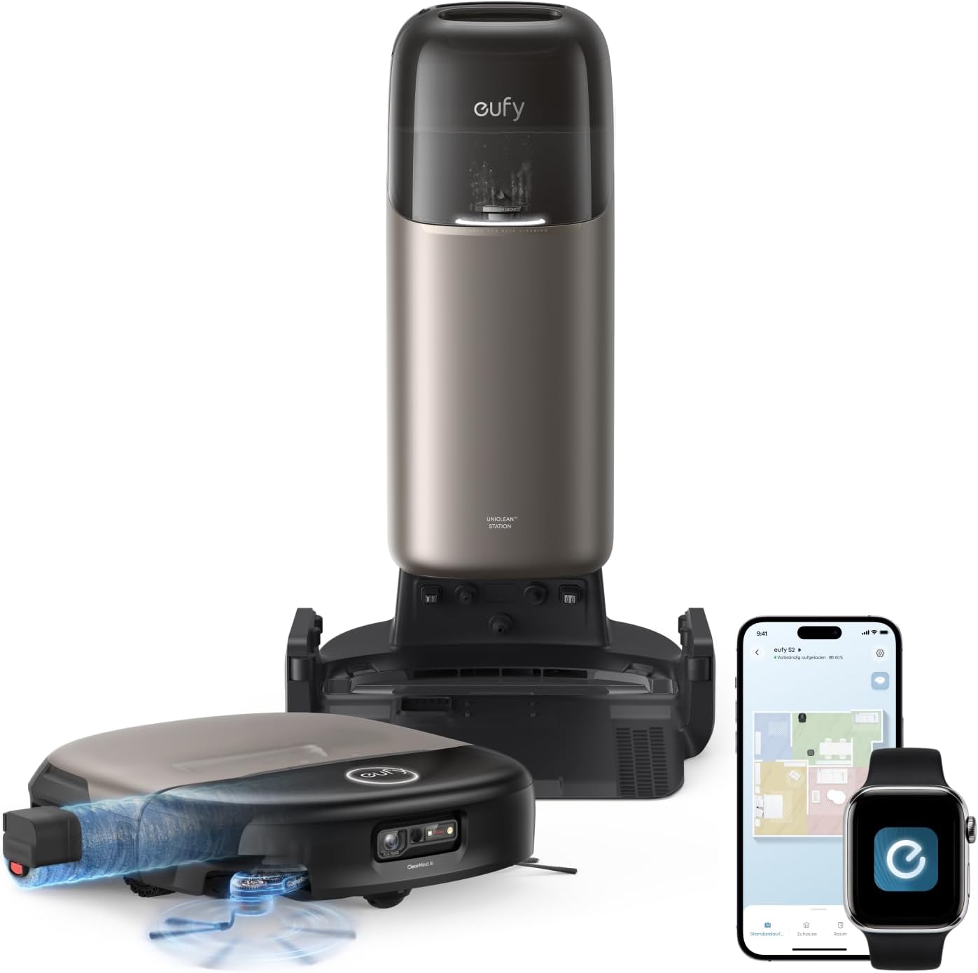 eufy Saug- und Wischroboter HydroJet S2, Komplett