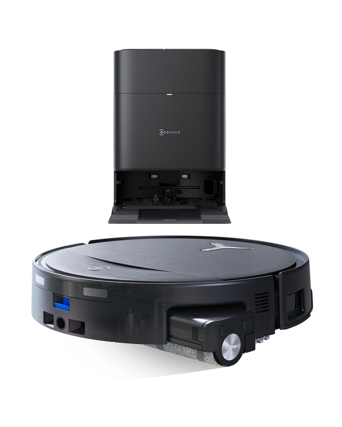 ECOVACS DEEBOT T80 Omni Saugroboter mit Wischfunktion, 18.000 Pa, OZMO Roller Wischwalze mit kontinuierlicher Frischwasser-Selbstreinigung, ZeroTangle 3.0, Moppwäsche mit 40-75℃ heißem Wasser, Weiß