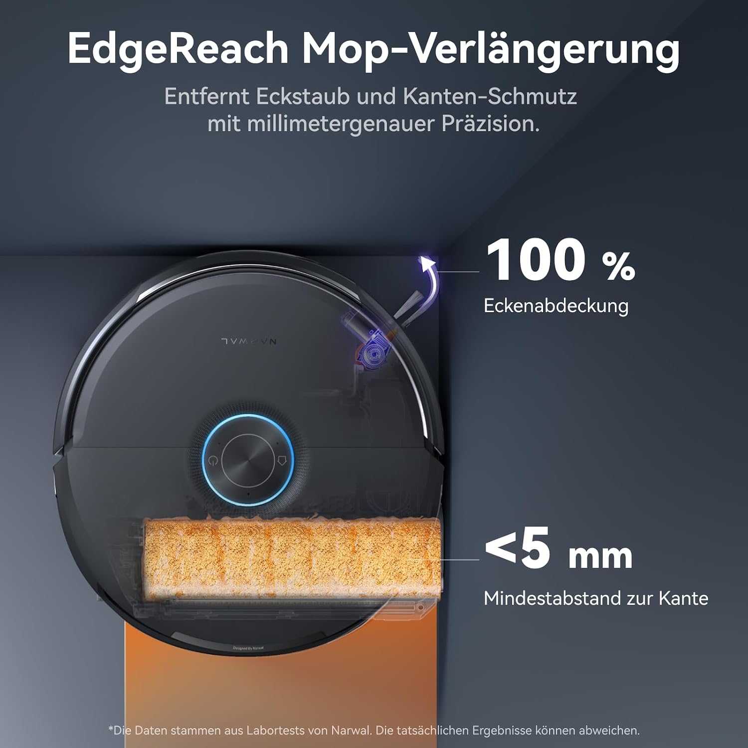 NARWAL Flow 2 Saugroboter mit Kompaktstation, Saug- und Wischroboter, FlowWash-Wischsystem mit 60 °C Heißwasser, 31.000 Pa Saugkraft, CarpetFocus™-Technologie, 100 °C Moppwäsche