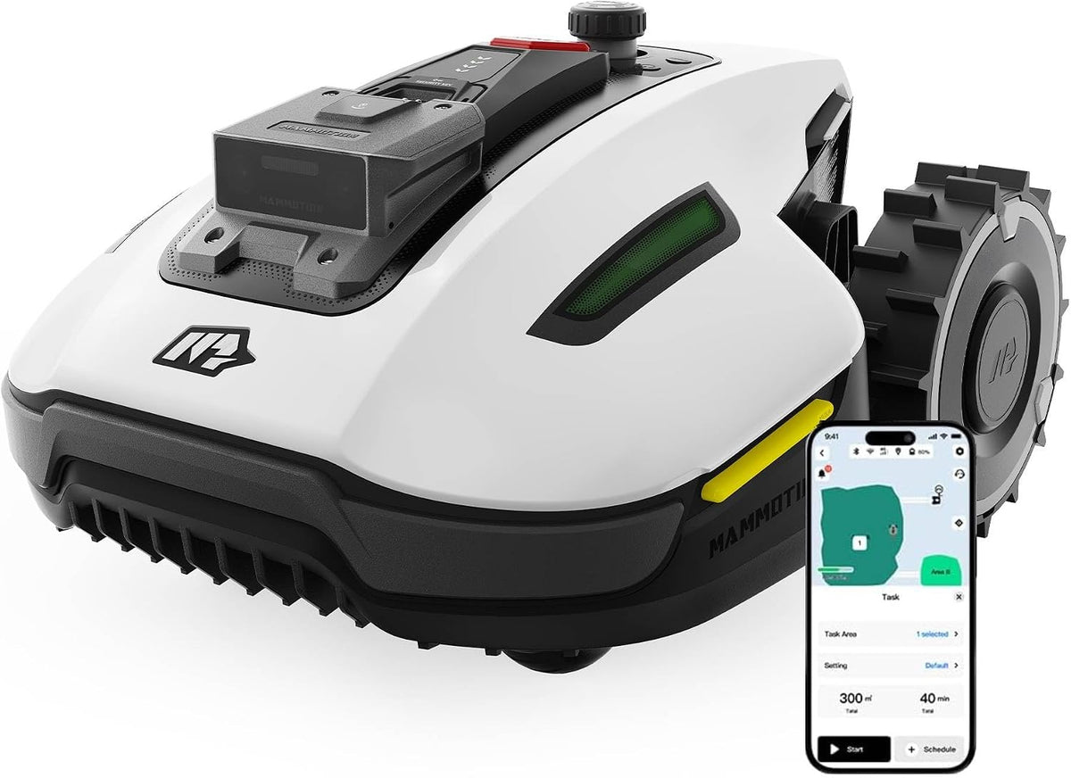 MAMMOTION YUKA Mini 500 Mähroboter ohne Begrenzungskabel,Empf. 500 m², NetRTK+Vision Rasenmäher Roboter, KI Smarte Hindernisvermeidung Rasenroboter, App-Steuerung mit 4G-Modul, 50% Steigung
