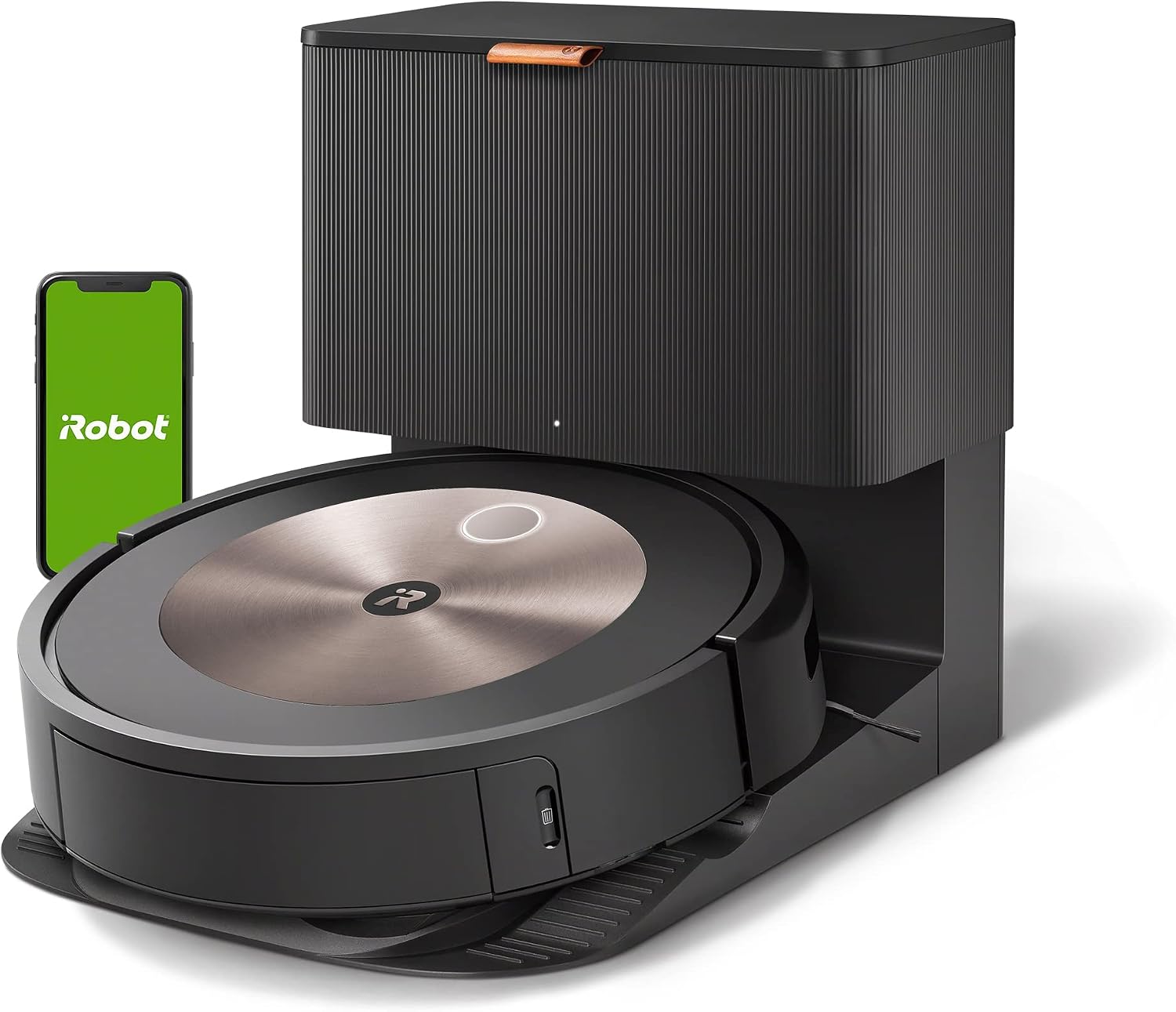 iRobot Roomba j7+ (j7556) WLAN-fähiger Saugroboter mit autom. Absaugstation, Objekterkennung und -vermeidung, Kartierung, 3-Stufen-Reinigung, gezielte Raum- oder Bereichsreinigung, Farbe: Espresso