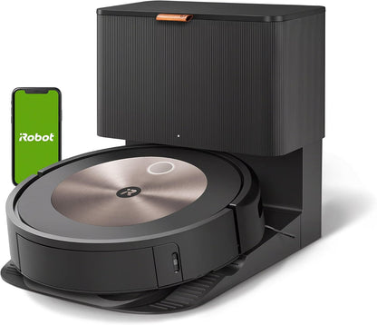 iRobot Roomba j7+ (j7556) WLAN-fähiger Saugroboter mit autom. Absaugstation, Objekterkennung und -vermeidung, Kartierung, 3-Stufen-Reinigung, gezielte Raum- oder Bereichsreinigung, Farbe: Espresso