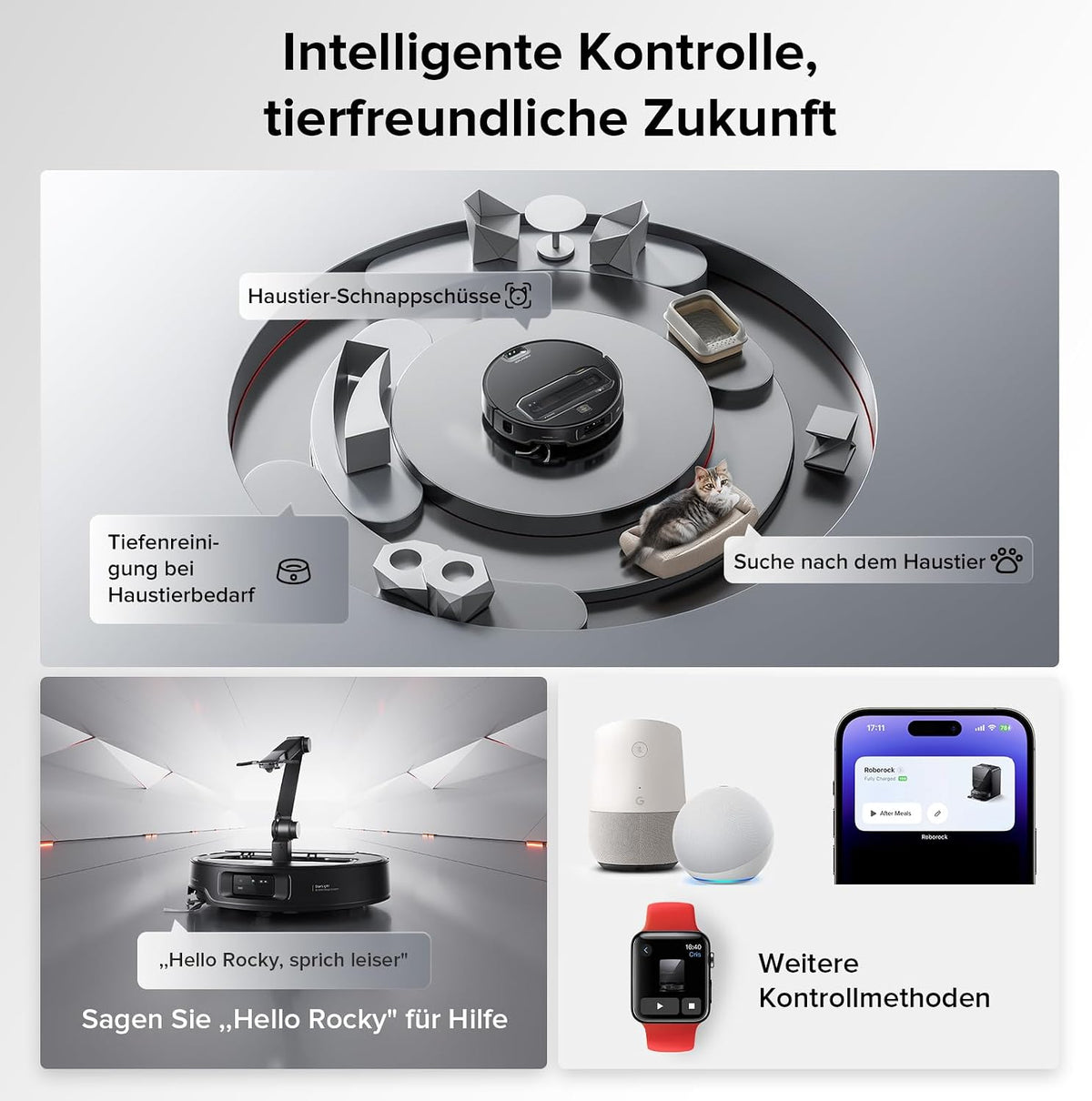 roborock Saros Z70 Saugroboter mit Wischfunktion, OmniGrip Arm, KI-gestützt