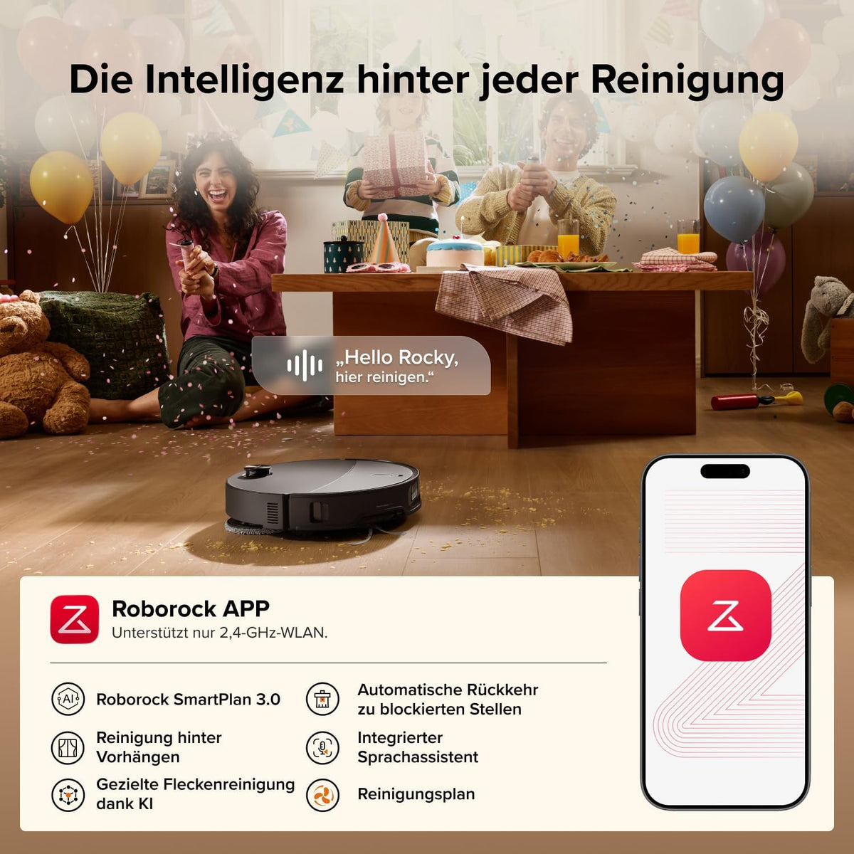 roborock Qrevo Edge 2 Set Saugroboter mit Wischfunktion&Hebarem Wischmopp