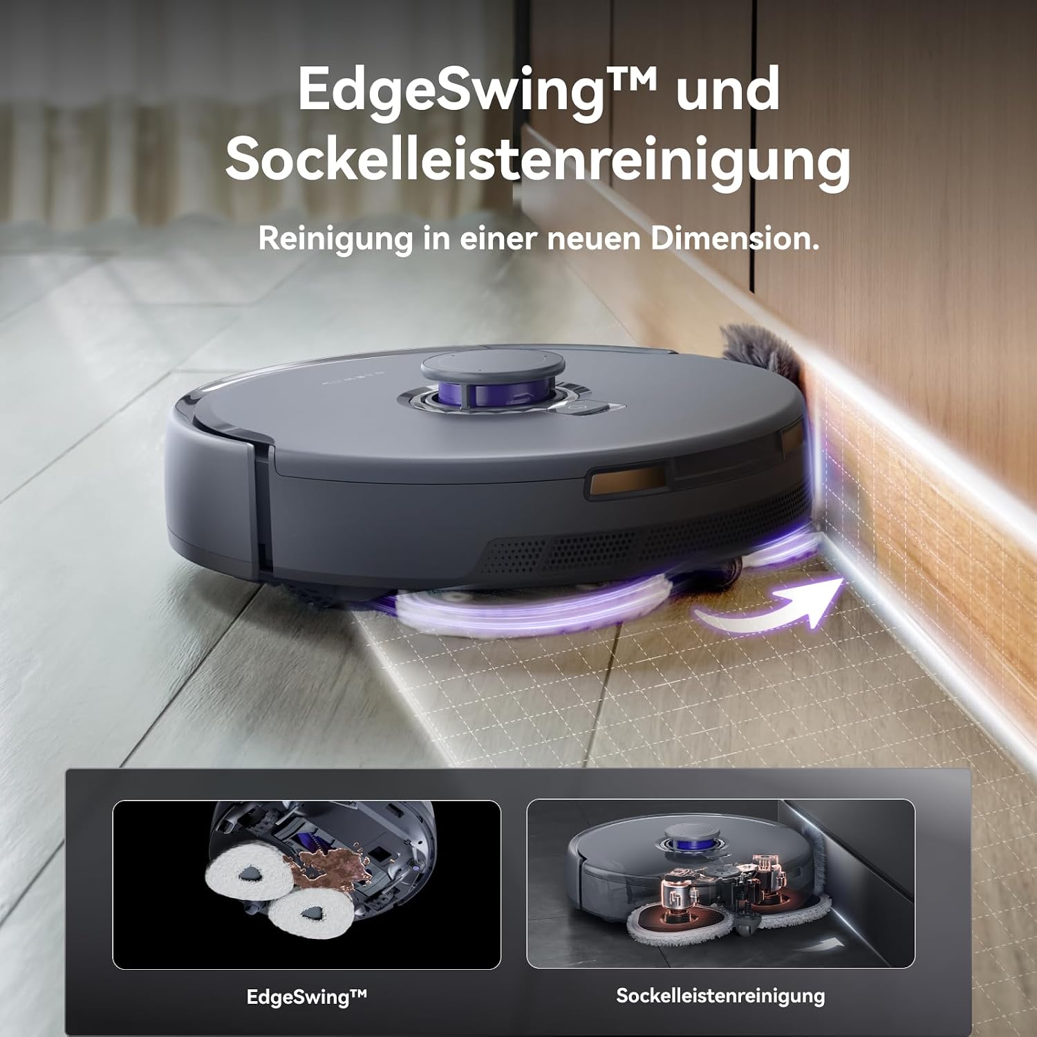 Narwal Freo Z Ultra Saugroboter mit Wischfunktion, Doppel-KI-Ausweihen KI-adaptivem Heißwasserwaschen von Mopps und Trocknen, 12.000 Pa Saugkraft, Zero Tangling Bürste 2.0, Intelligente APP