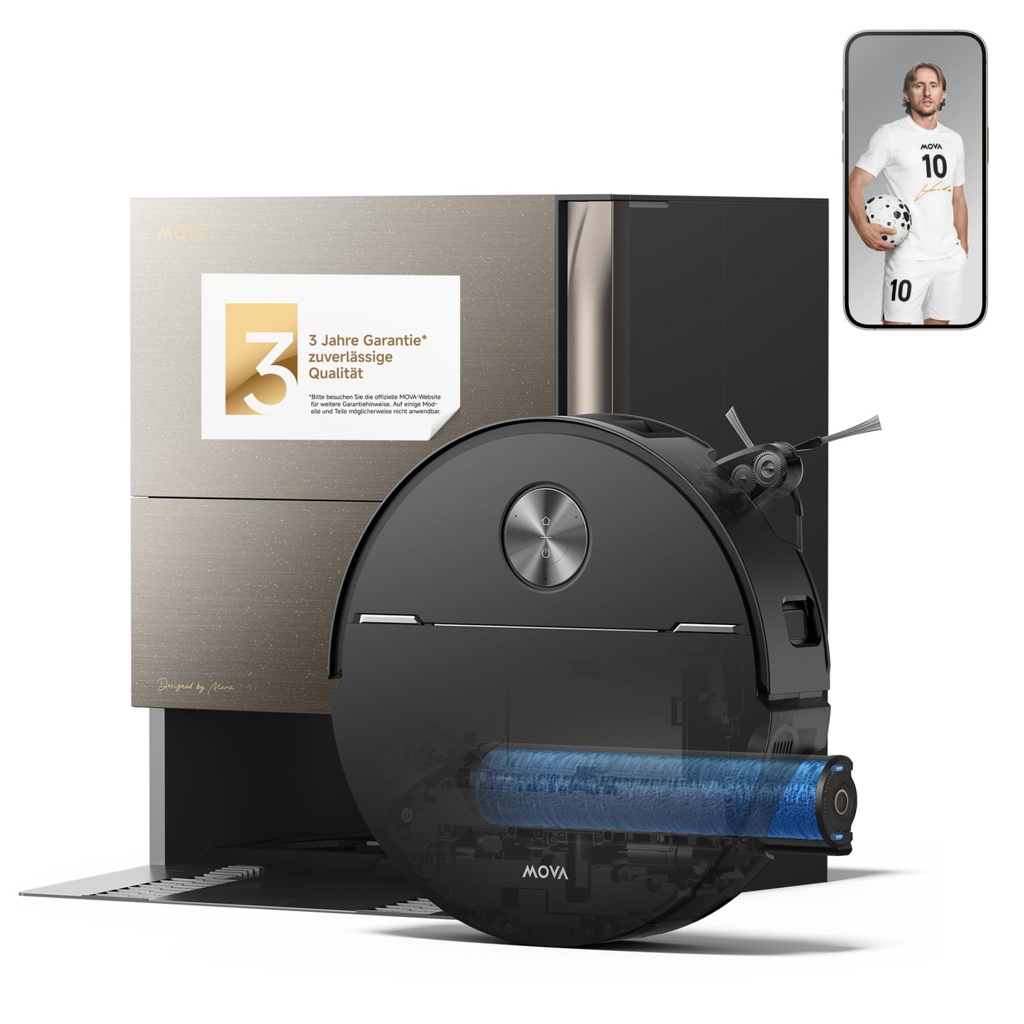 MOVA Z60 Ultra Roller Complete, HydroForce-Wischen, AutoShield-Tech Schwarz