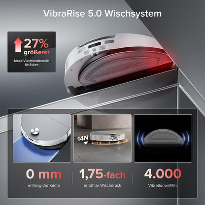 roborock Saros 20 Sonic Saugroboter mit Wischfunktion, VibraRise 5.0 Wischsystem, AdaptiLift Chassis 3.0, 36,000 Pa Saugkraft, ultraflach Design, FlexiArm Technologie, brandneues RockDock, Weiß