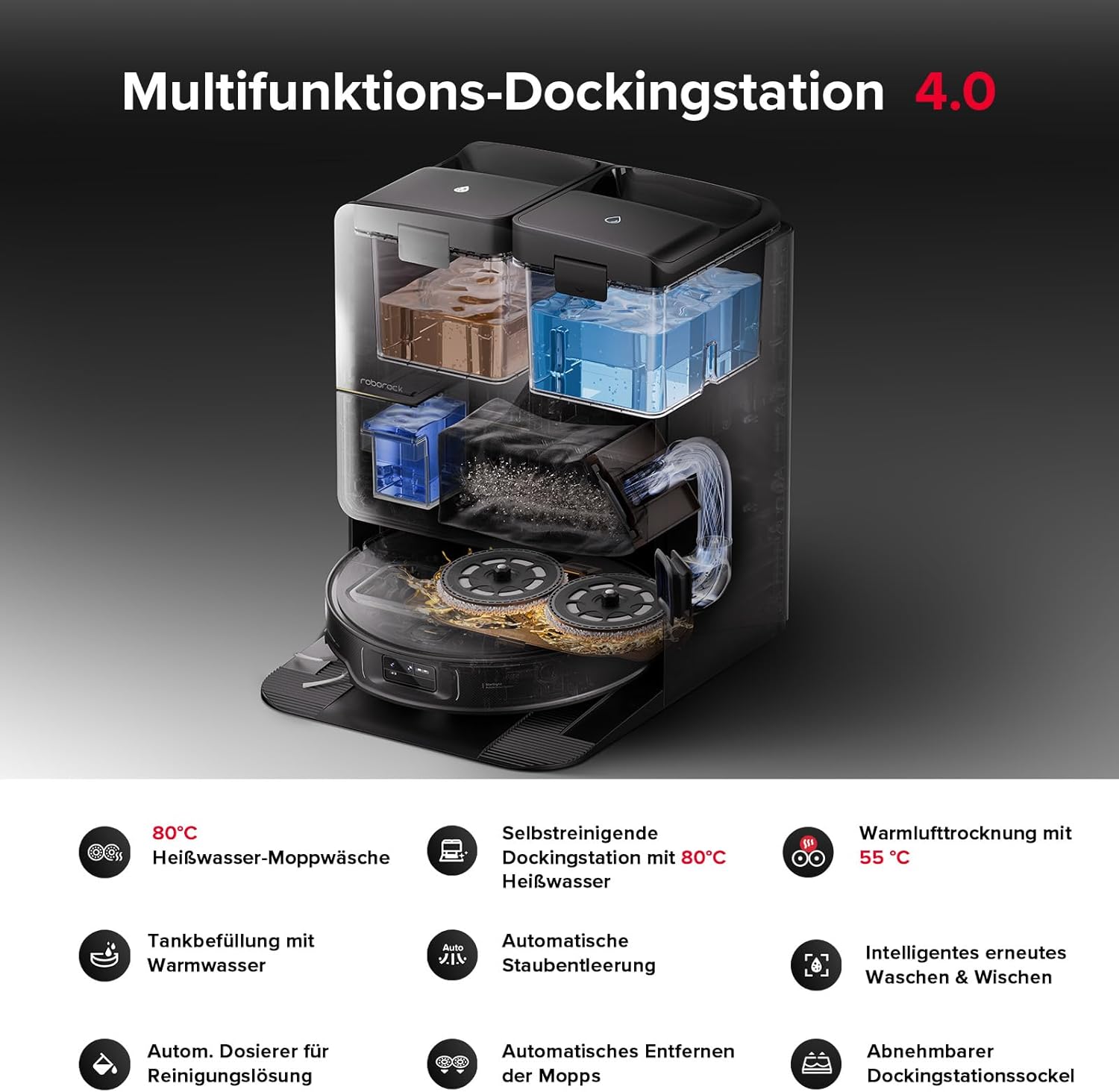 roborock Saros Z70 Saugroboter mit Wischfunktion, OmniGrip Arm, KI-gestützt