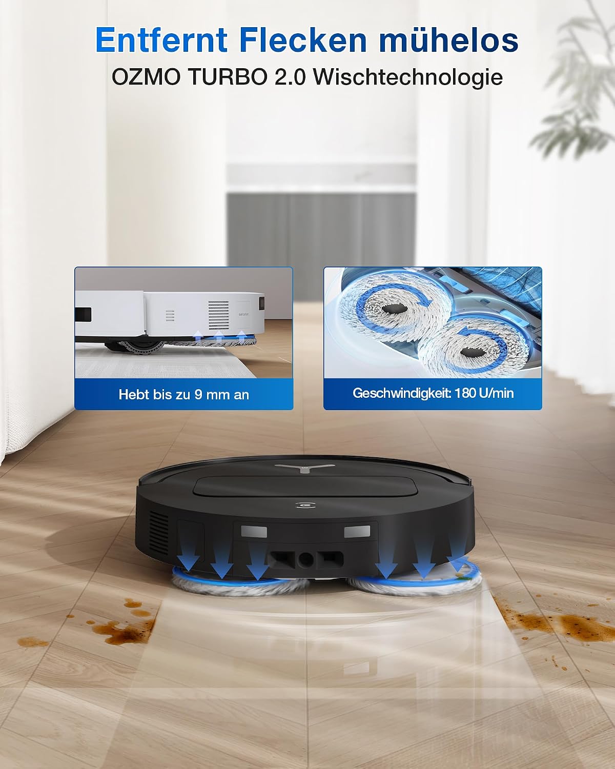 ECOVACS T50 Omni Gen2 Saugroboter mit Wischfunktion 21.000 Pa, ZeroTangle