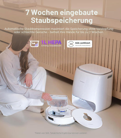 NARWAL Freo X10 Pro Saugroboter und Wischmopp Combo, 11000Pa, Elfenbeinweiß