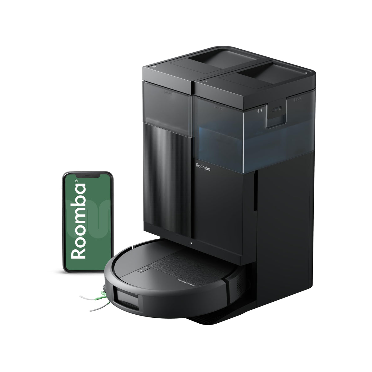 iRobot Roomba® Plus 515 Combo Roboter + AutoWash™ Station, 22Kpa, Multifunktions‑Station, Wäscht und trocknet die Wischpads bei heißer Temperatur, Clearview LiDAR, Entleert-Sich, Weiß