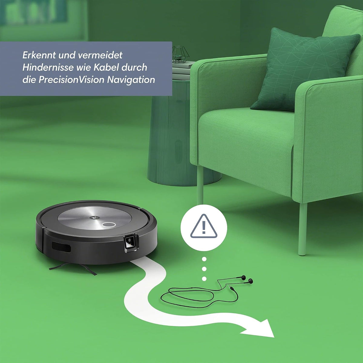 iRobot Roomba j7+ (j7556) WLAN-fähiger Saugroboter mit autom. Absaugstation, Objekterkennung und -vermeidung, Kartierung, 3-Stufen-Reinigung, gezielte Raum- oder Bereichsreinigung, Farbe: Espresso