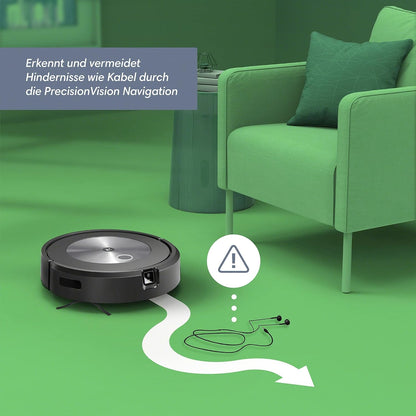 iRobot Roomba j7+ (j7556) WLAN-fähiger Saugroboter mit autom. Absaugstation, Objekterkennung und -vermeidung, Kartierung, 3-Stufen-Reinigung, gezielte Raum- oder Bereichsreinigung, Farbe: Espresso