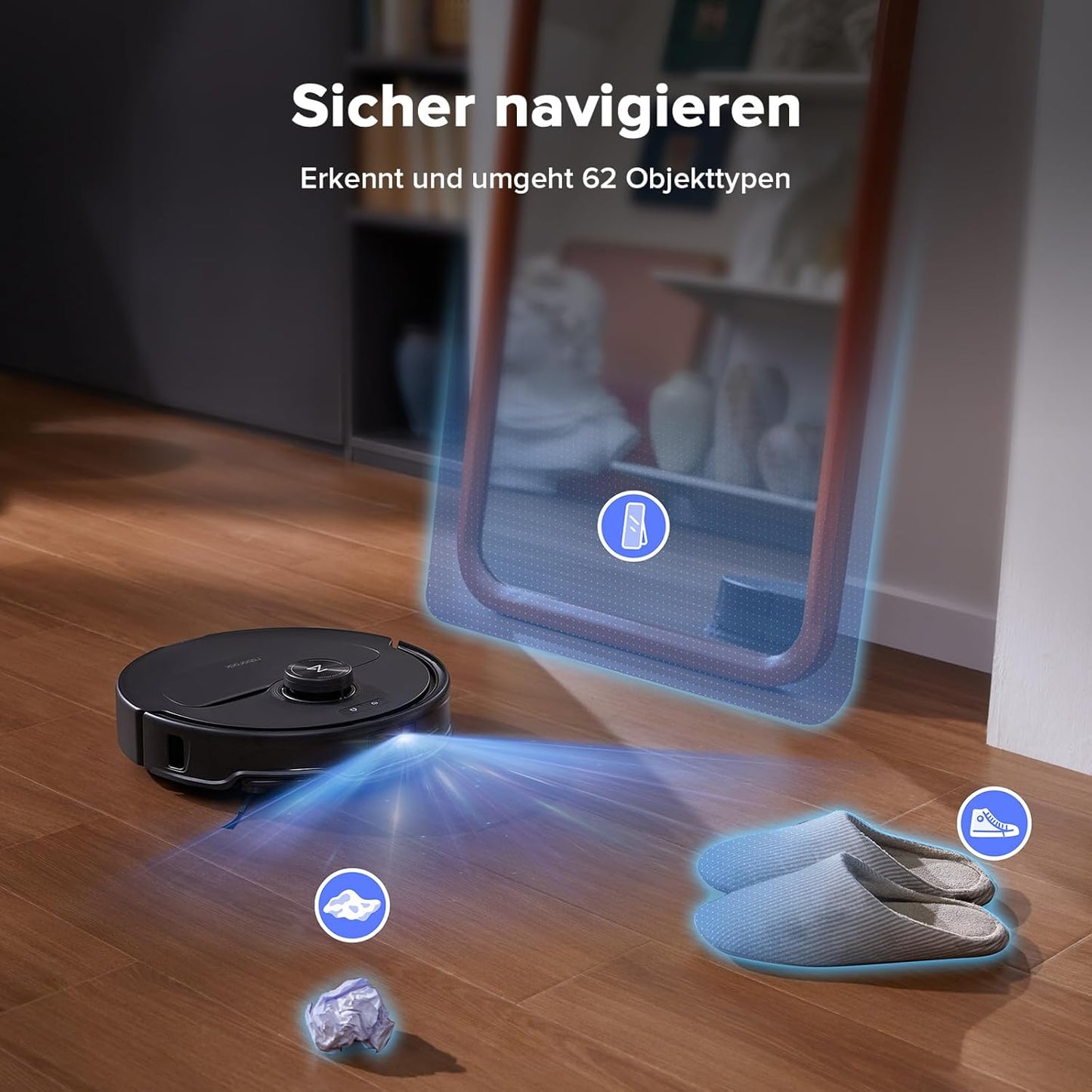 roborock Qrevo Master Saugroboter mit Wischfunktion&Hebarem Wischmopp, FlexiArm Design™, HyperForce® Saugkraft von 10.000 Pa, zusätzlich 2 Wischmops, Roboterstaubsauger-Set(Schwarz)