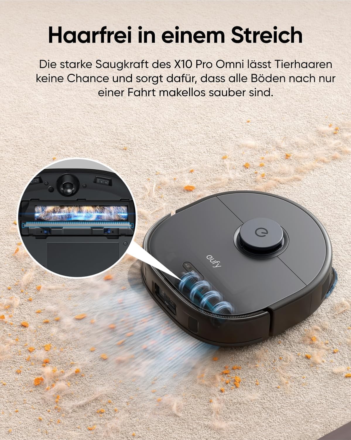 eufy Saug- und Wischroboter X10 Pro Omni, Komplett, Schwarz