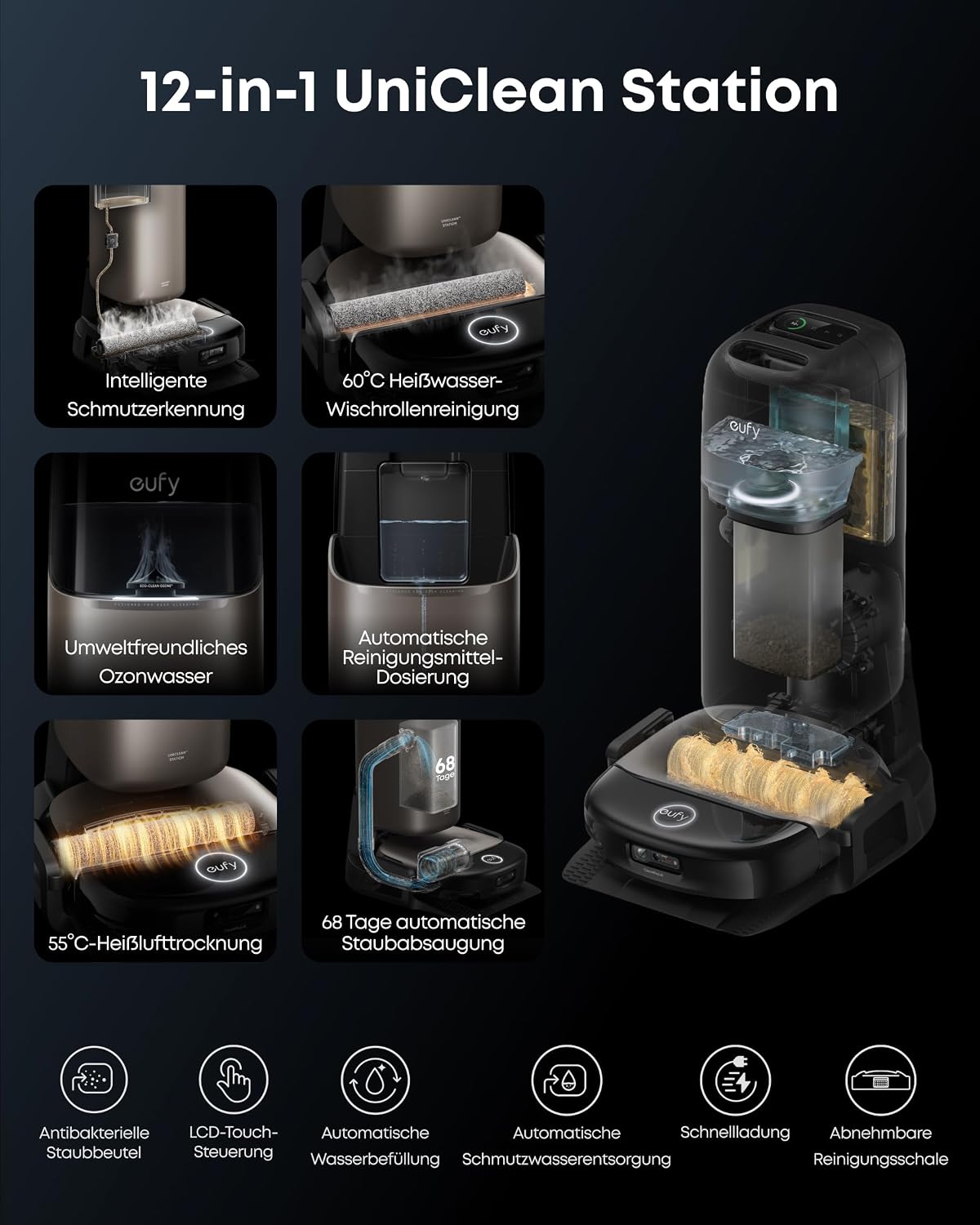 eufy Saug- und Wischroboter HydroJet S2, Komplett