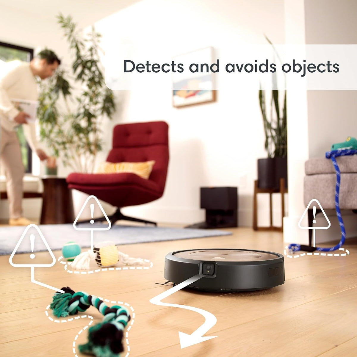 iRobot Roomba j9+ Selbstentleerender Saugroboter – leistungsstärkere Saugkraft, identifiziert und vermeidet Hindernisse wie Haustierabfälle, leert Sich für 60 Tage, am besten für Haushalte mit