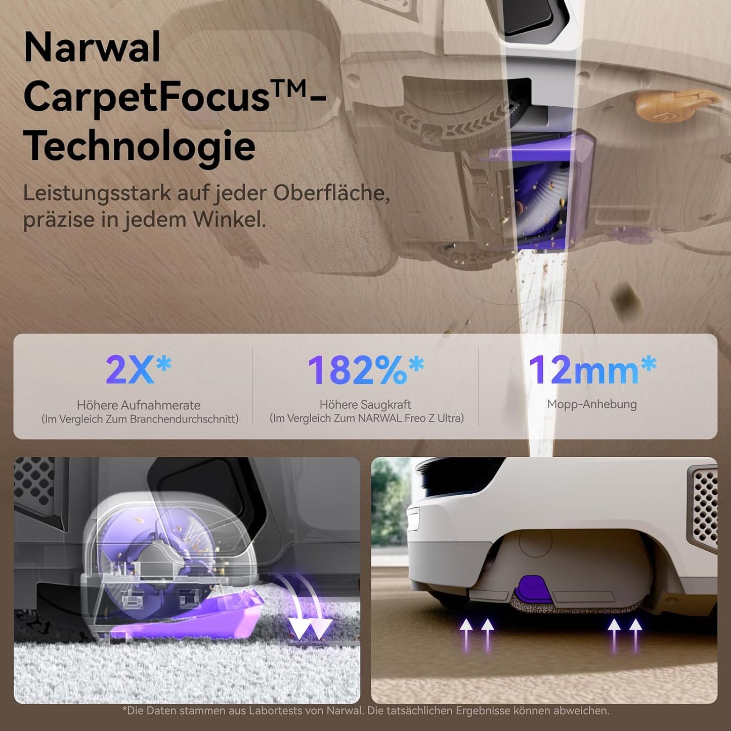 NARWAL Flow Roboterstaubsauger,Selbstreinigender Flow Wash Track-Wischmopp