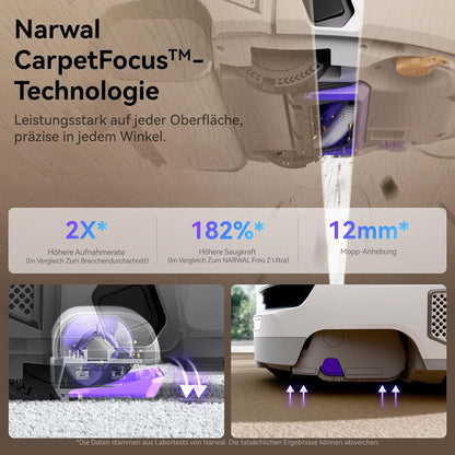NARWAL Flow Roboterstaubsauger,Selbstreinigender Flow Wash Track-Wischmopp