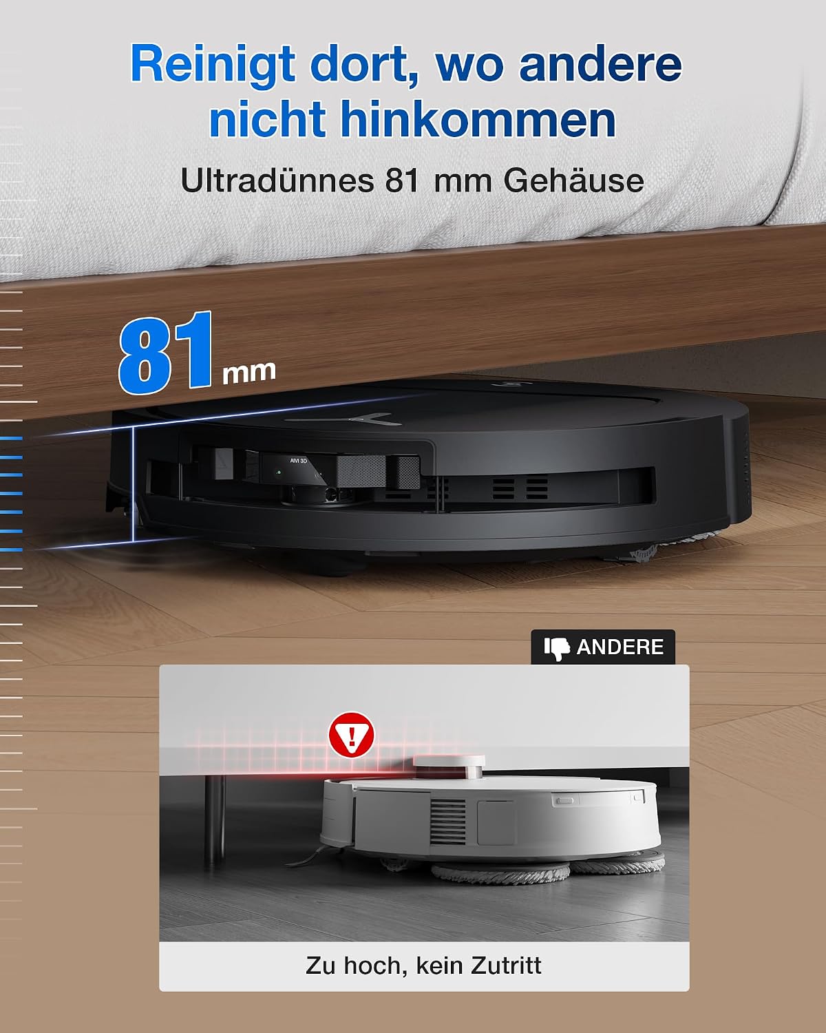 ECOVACS T50 Omni Gen2 Saugroboter mit Wischfunktion 21.000 Pa, ZeroTangle