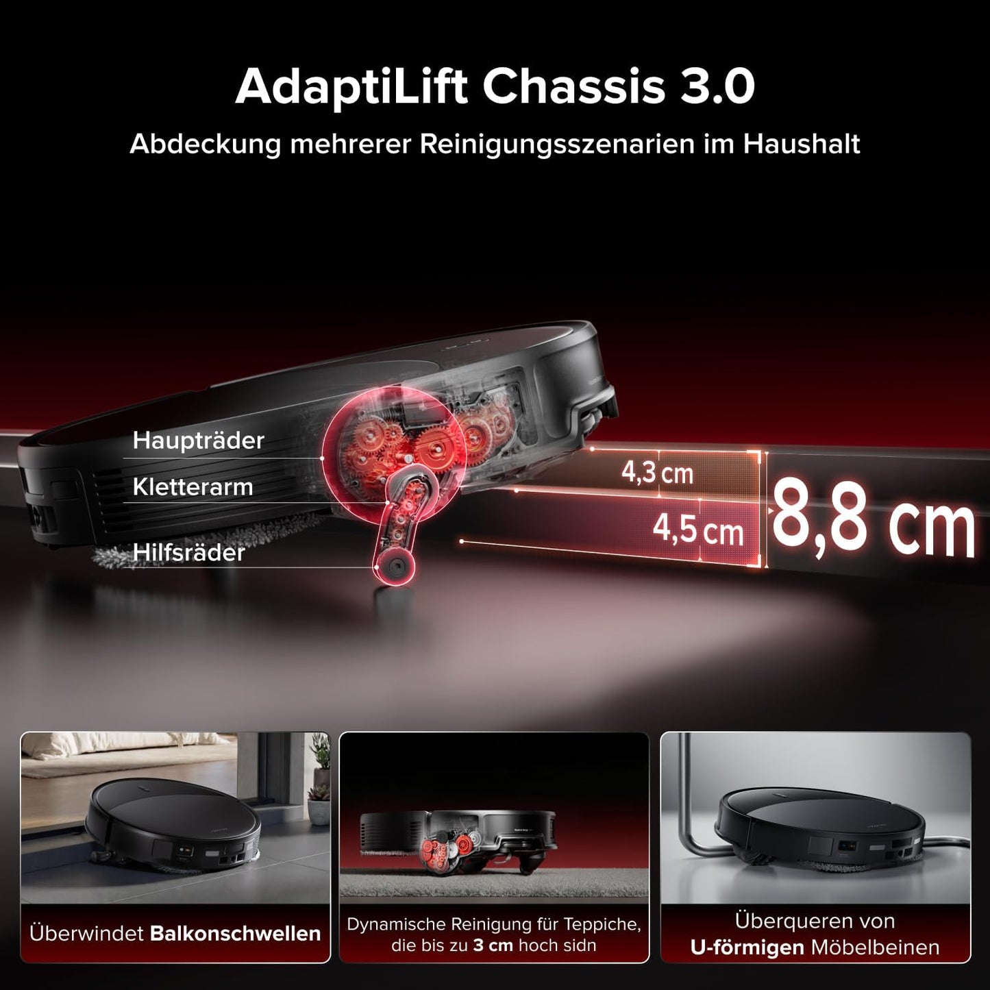 roborock Saros 20 Set Saugroboter mit Wischfunktion&angebbarem Wischmopp
