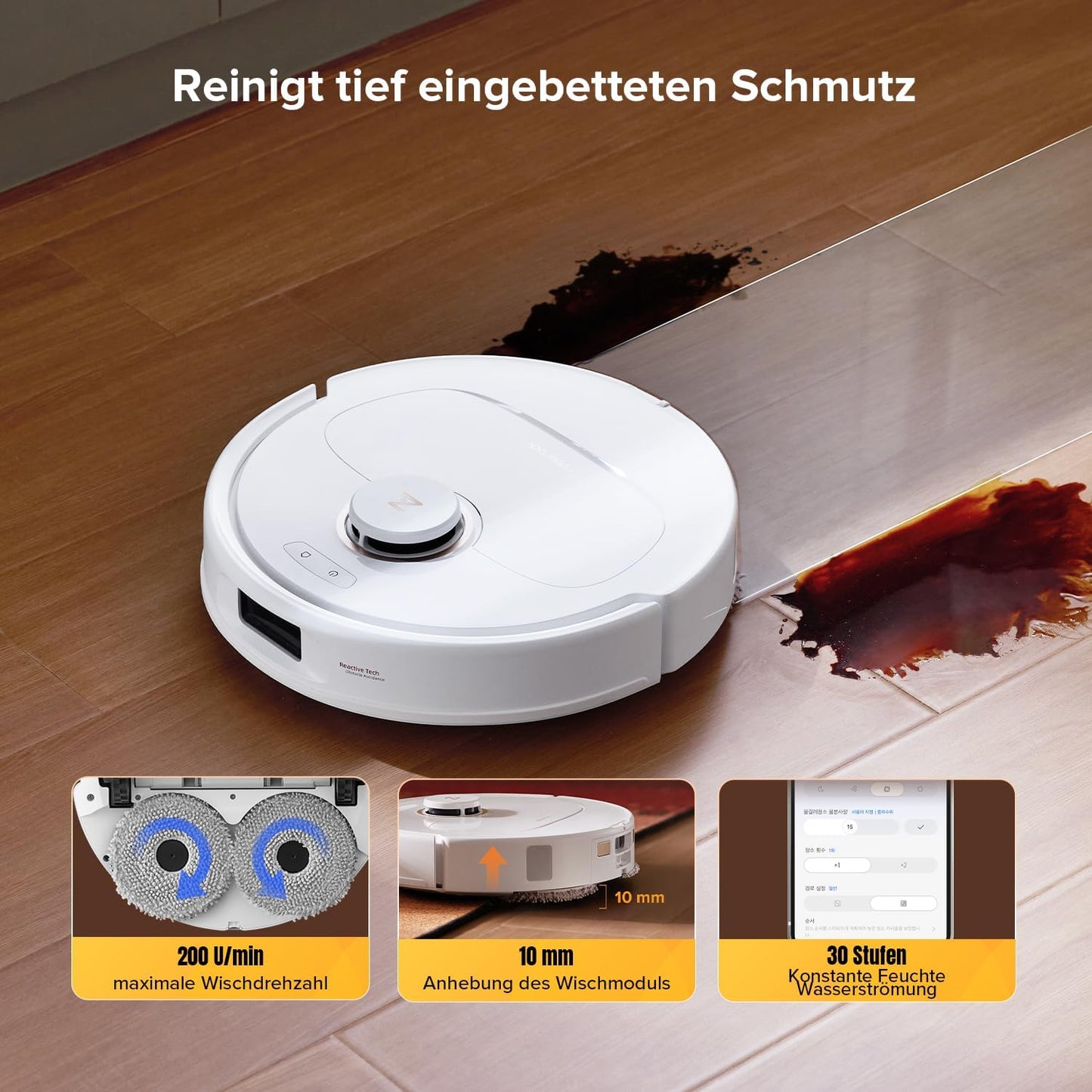 roborock Qrevo S5V Saugroboter mit Wischfunktion&Hebarem Wischmopp