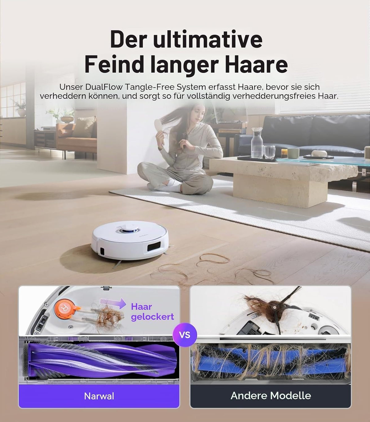 NARWAL Freo X10 Pro Saugroboter und Wischmopp Combo, 11000Pa, Elfenbeinweiß