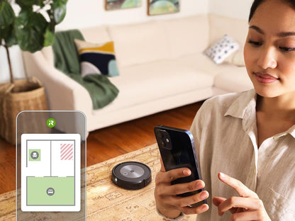 iRobot Roomba j7+ (j7556) WLAN-fähiger Saugroboter mit autom. Absaugstation, Objekterkennung und -vermeidung, Kartierung, 3-Stufen-Reinigung, gezielte Raum- oder Bereichsreinigung, Farbe: Espresso