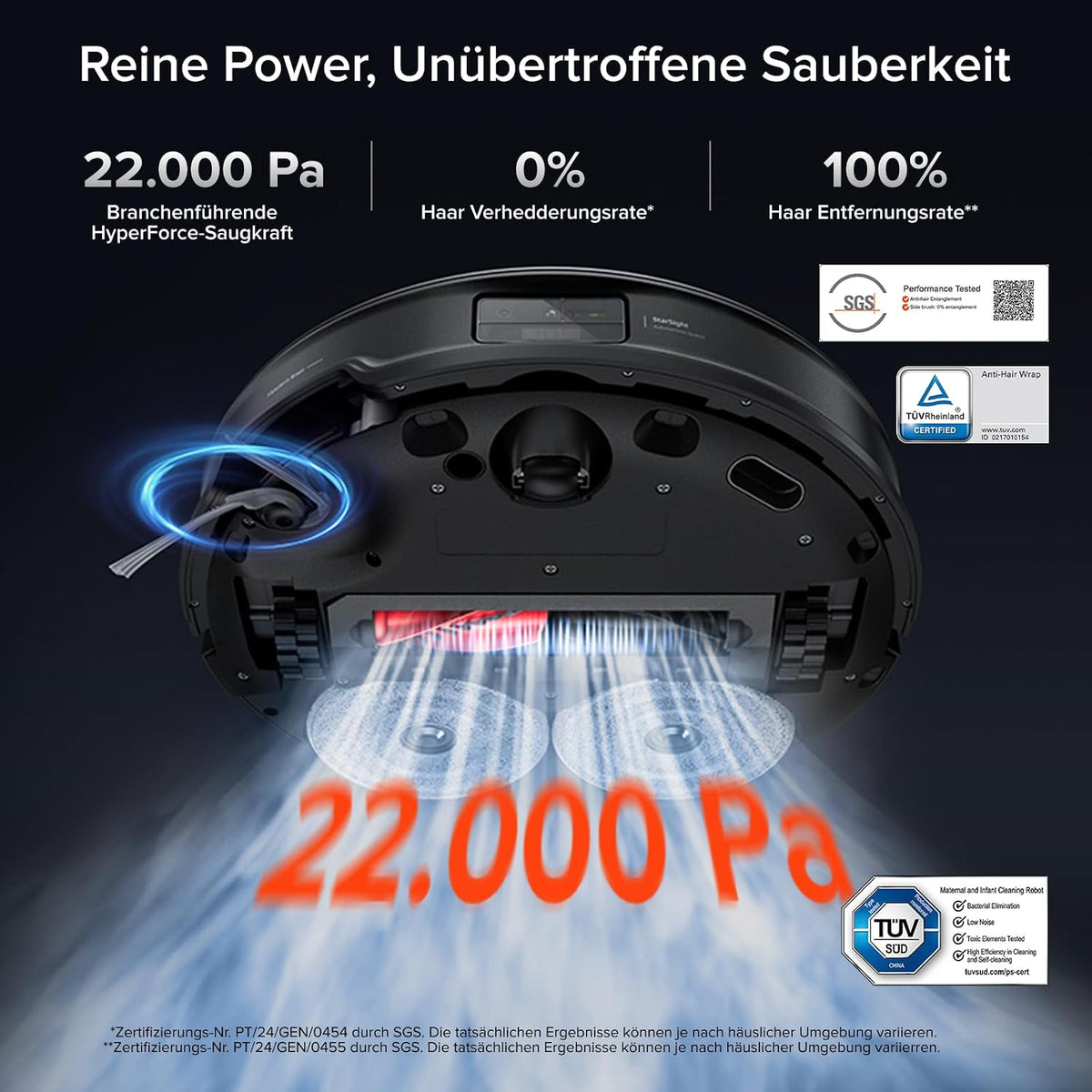 roborock Saros 10R Set Saugroboter mit Wischfunktion&angebbarem Wischmopp