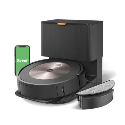 iRobot Roomba j7+ (j7556) WLAN-fähiger Saugroboter mit autom. Absaugstation, Objekterkennung und -vermeidung, Kartierung, 3-Stufen-Reinigung, gezielte Raum- oder Bereichsreinigung, Farbe: Espresso