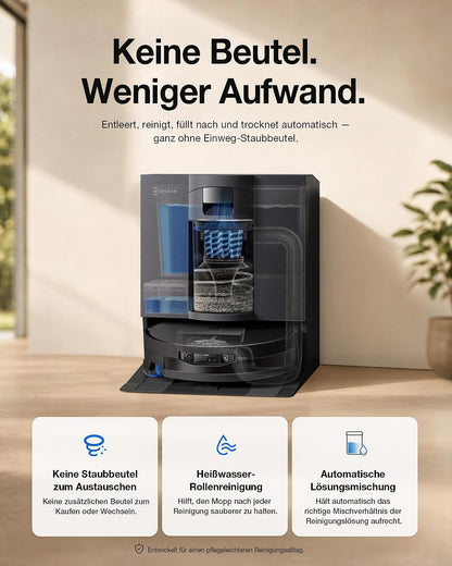 ECOVACS X12 OMNICYCLONE Saugroboter mit Wischfunktion, 22.000 Pa Saugkraft