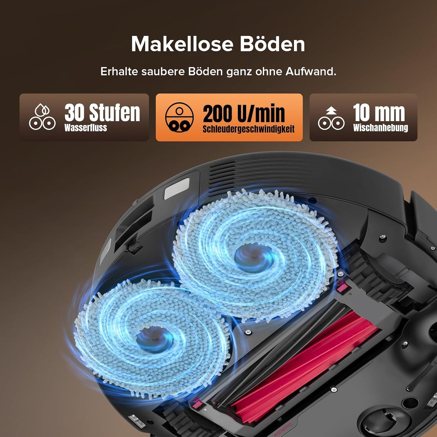 roborock Qrevo Master Saugroboter mit Wischfunktion&Hebarem Wischmopp, FlexiArm Design™, HyperForce® Saugkraft von 10.000 Pa, zusätzlich 2 Wischmops, Roboterstaubsauger-Set(Schwarz)