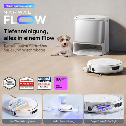 NARWAL Flow Roboterstaubsauger,Selbstreinigender Flow Wash Track-Wischmopp