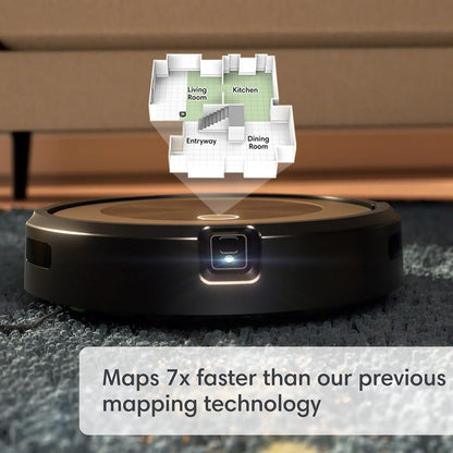iRobot Roomba j9+ Selbstentleerender Saugroboter – leistungsstärkere Saugkraft, identifiziert und vermeidet Hindernisse wie Haustierabfälle, leert Sich für 60 Tage, am besten für Haushalte mit