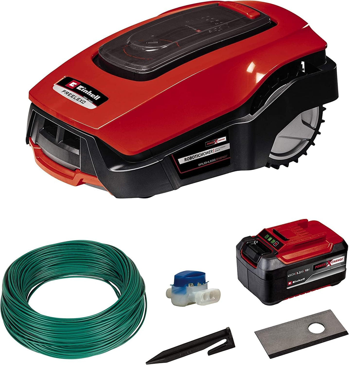 Einhell Mähroboter FREELEXO 1200 LCD BT (für bis zu 1200 m², Multizonen-Mäher, Bluetooth App-Steuerung, für Steigungen bis 35%, inkl. PXC-Akku und Installationszubehör)