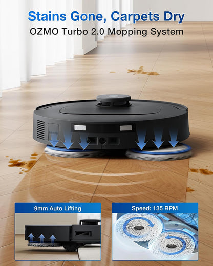 ECOVACS DEEBOT T30C Saugroboter und Mop, 20.000Pa Saugkraft, TruEdge Adaptives Kantenwischen, ZeroTangle 2.0-Technologie, Heißwasserwaschen, Selbstentleerend, Auto-Lift-Wischen, Hindernisvermeidung